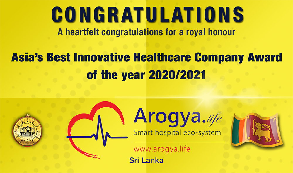 Arogya Life Systems has bagged Asia’s Best Innovative Healthcare Company Award